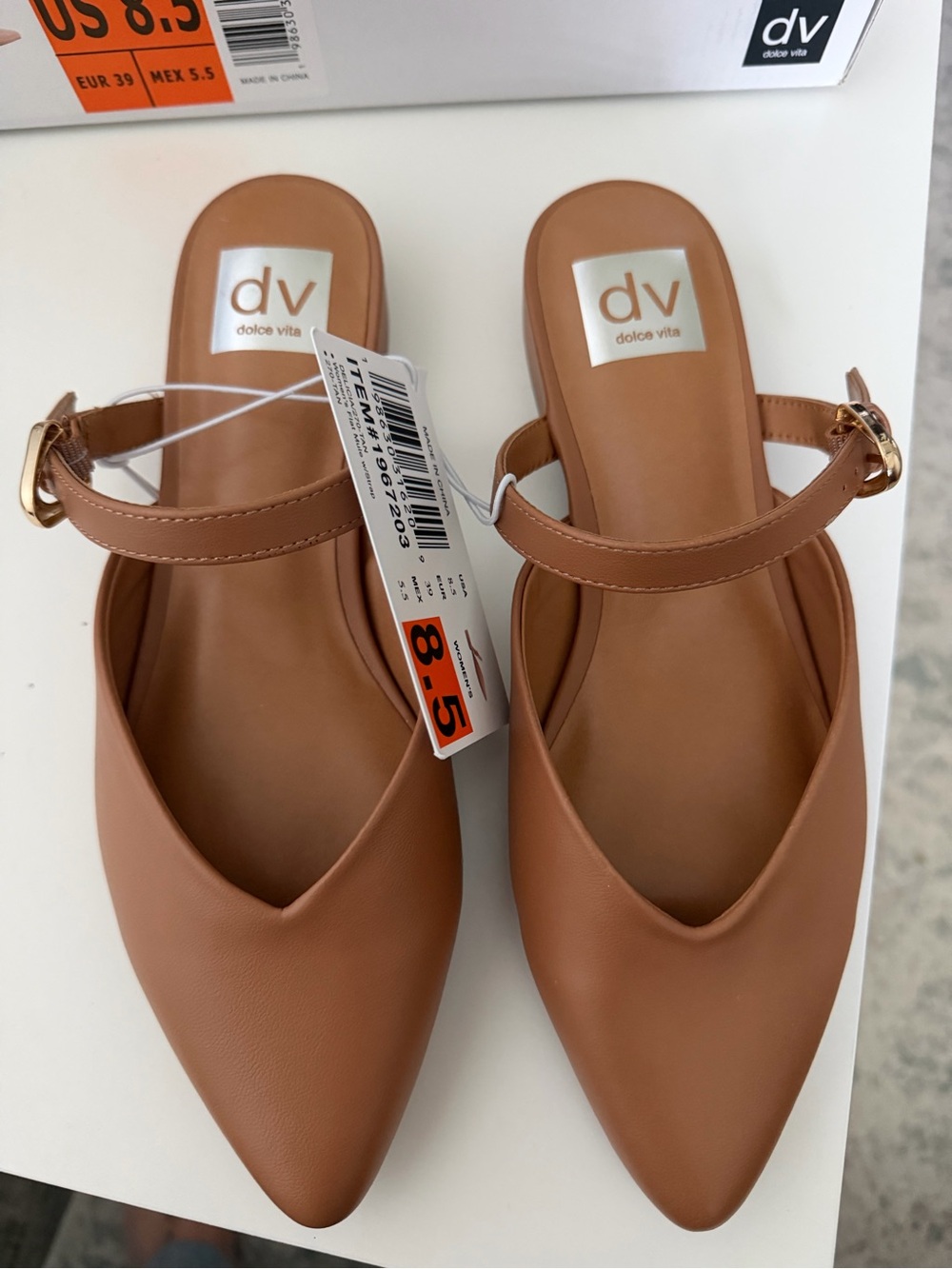 Dolce Vita Brown Pointed Toe Mary Jane Mules